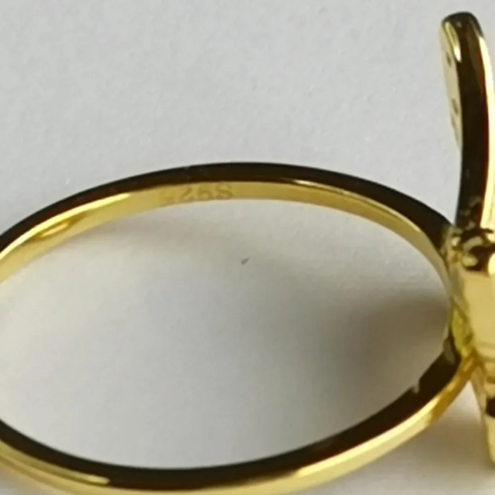 14k gold CZ Butterfly  Ring  size 7